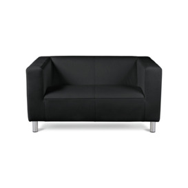 Argos Home Moda Small Faux Leather 2 Seater Sofa - Black - thumbnail 1