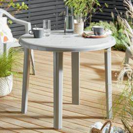 Argos Home 4 Seater Round Plastic Garden Table - Grey - thumbnail 2
