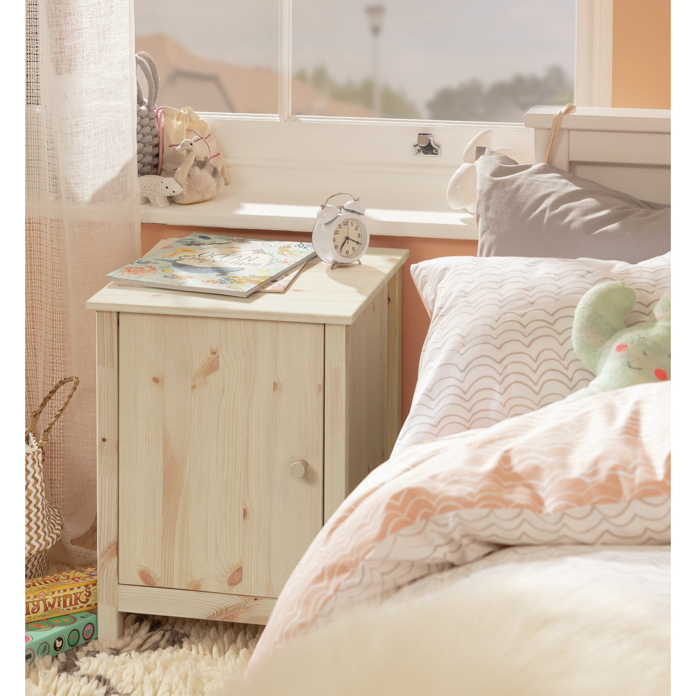 Argos Home Kids Scandinavia Bedside Table - Pine - image 1