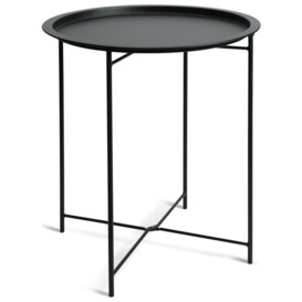 Habitat Pula Folding Metal Side Table - Black
