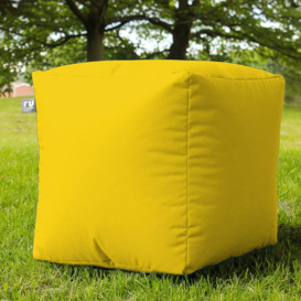 rucomfy Indoor Outdoor Cube Bean Bag - Yellow - thumbnail 1