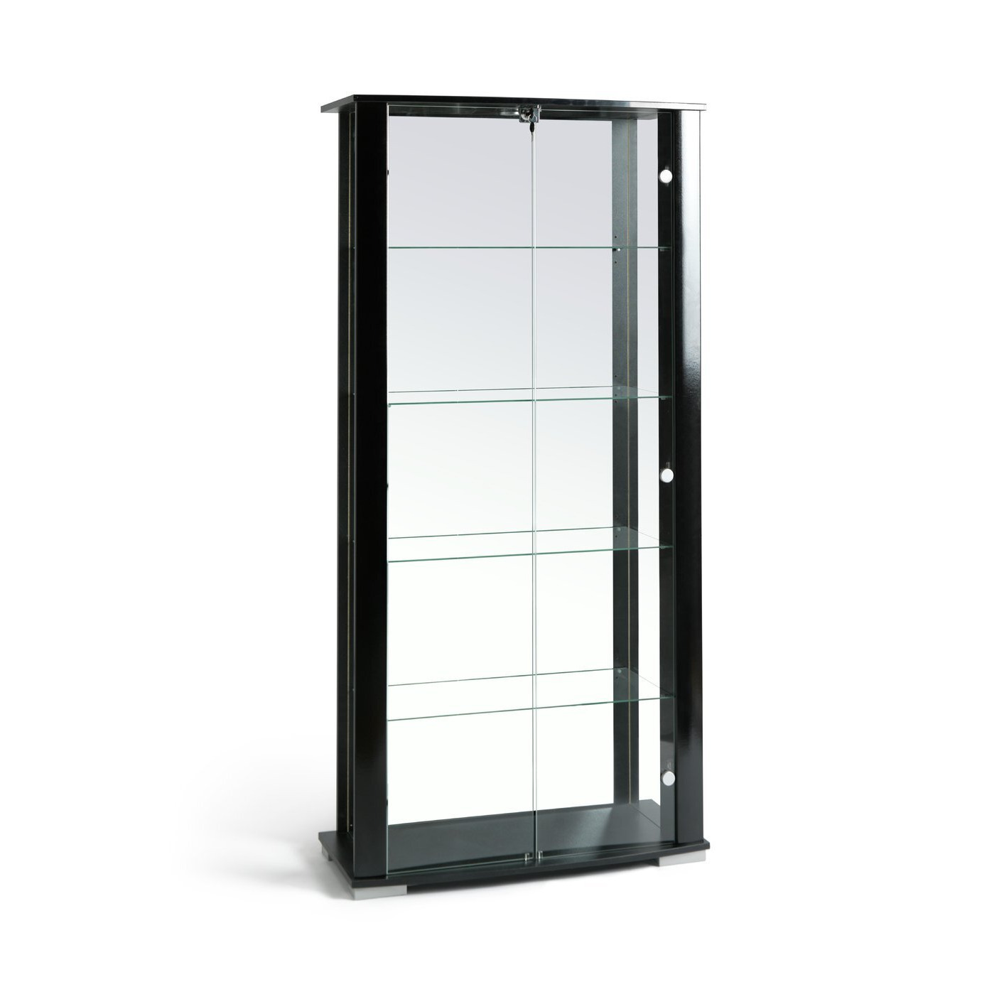 Argos Home Stella 2 Glass Door Display Cabinet - Black Gloss - image 1