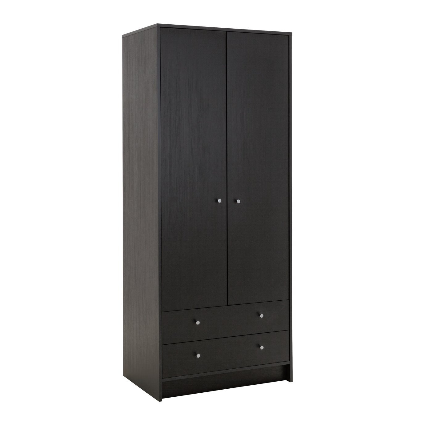 Argos Home Malibu 2 Door 2 Drawer Wardrobe -Black Oak Effect - image 1