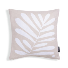 Habitat Leaf Print Cushion - Neutral - 43x43cm