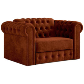 Jay-Be Chesterfield Fabric Cuddle Chair Sofa Bed - Orange