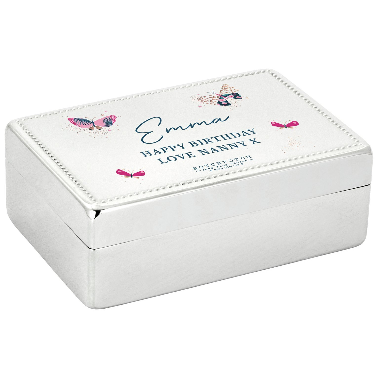 Personalised Message Butterfly Jewellery Box - image 1