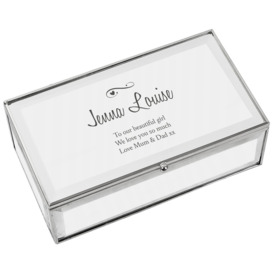Personalised Message Swirls And Hearts Jewellery Box