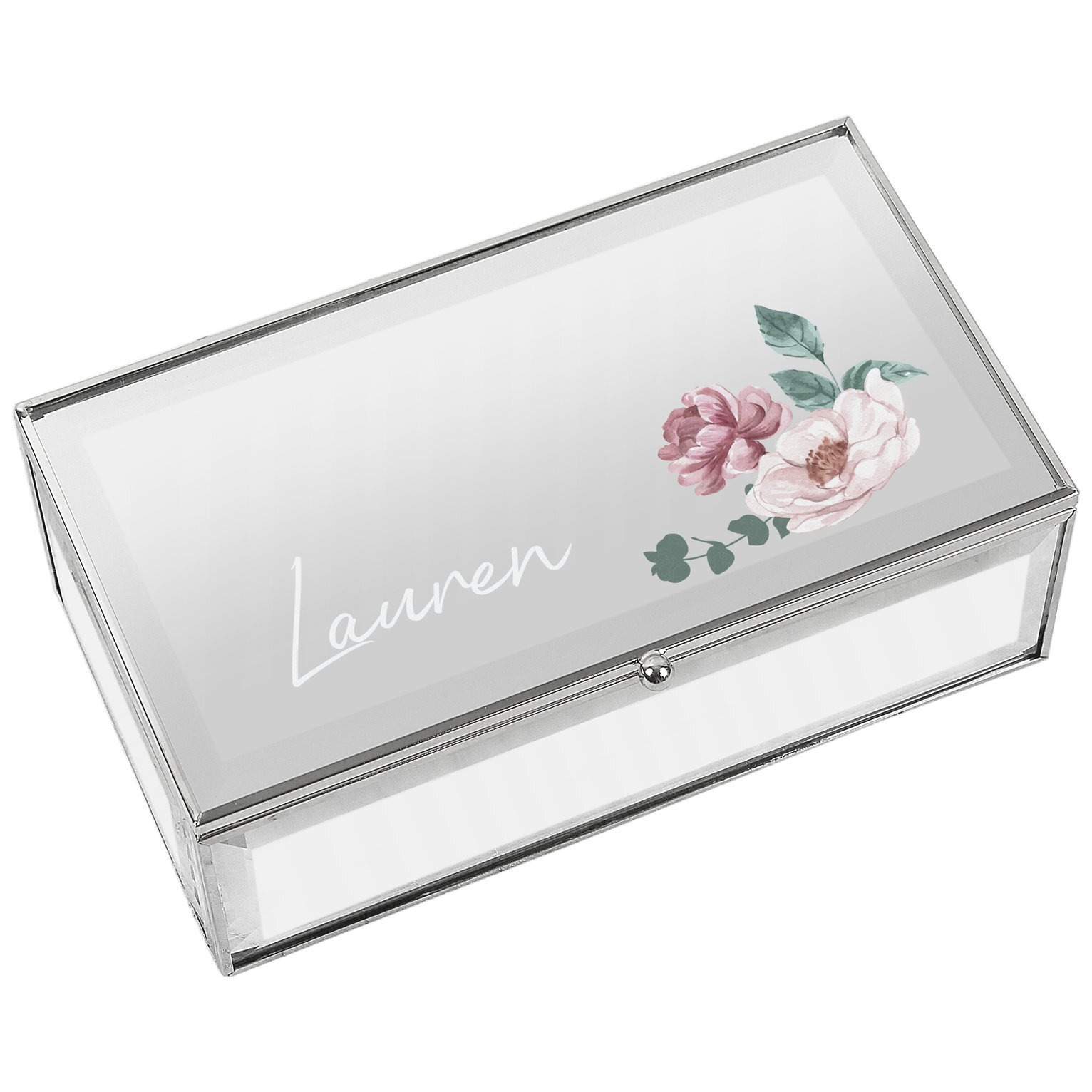Personalised Message Floral Jewellery Box - image 1