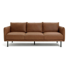 Habitat Moore Leather 4 Seater Sofa - Tan