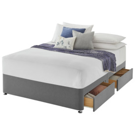 Silentnight Double 4 Drawer Divan Bed Base - Grey