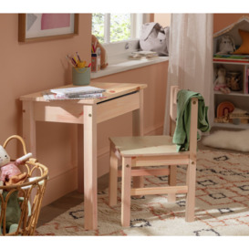 Argos Home Kids Scandinavia Desk & Chair - Pine - thumbnail 1