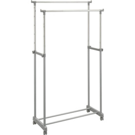 Argos Home Double Adjustable Clothes Rail - Silver