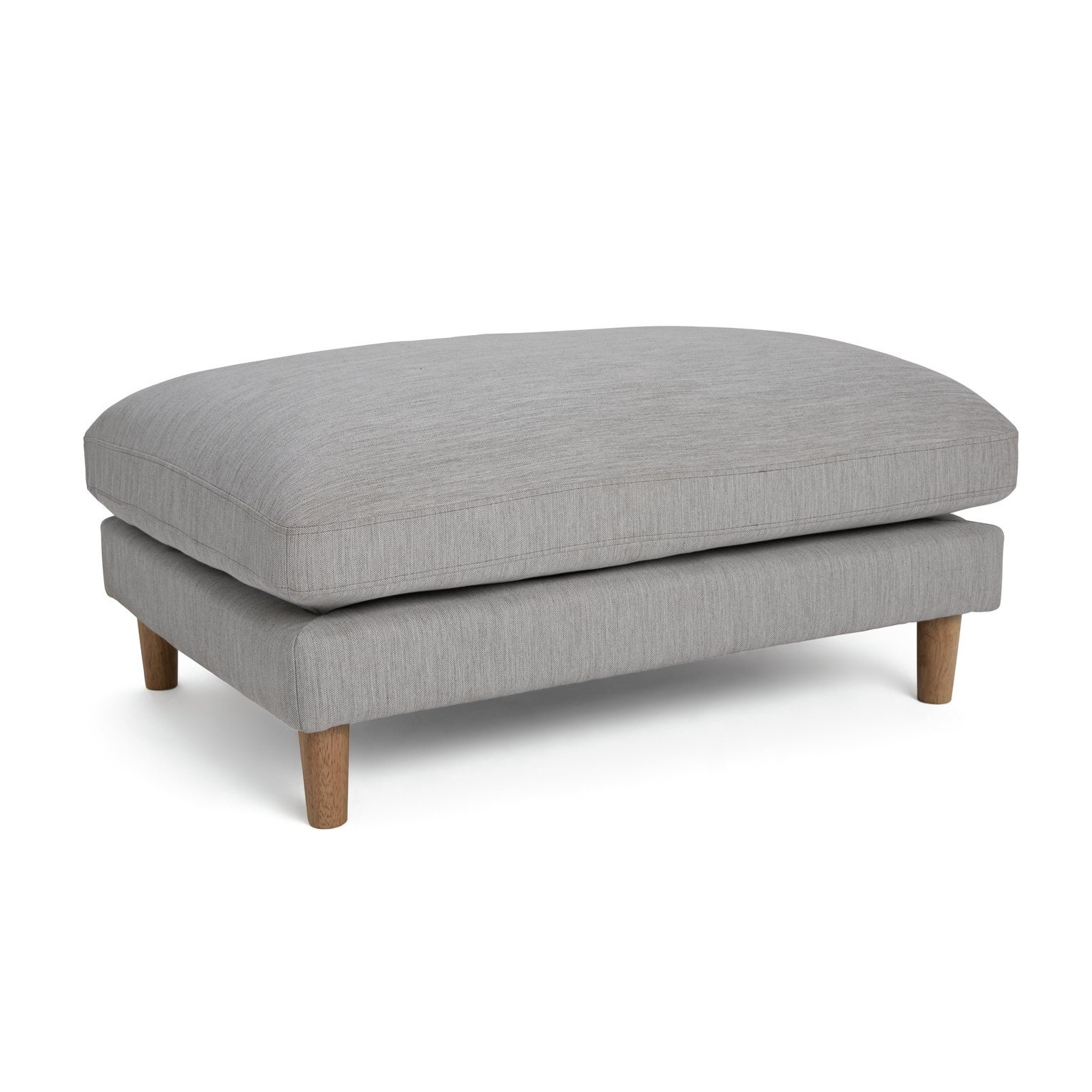 Habitat Salome Fabric Ottoman Footstool - Light Grey