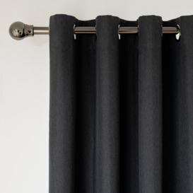 Home Essentials Plain Blackout Eyelet Curtain - Charcoal