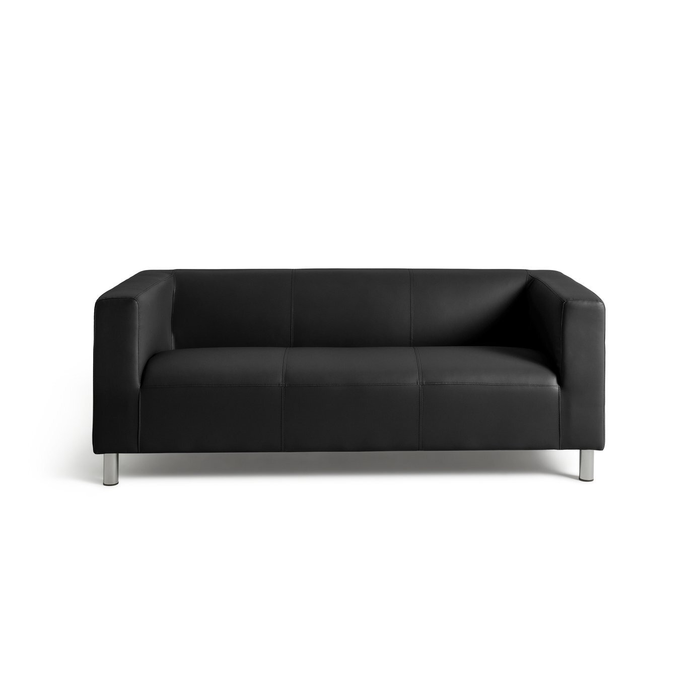 Argos Home Moda Leather 3 Seater Sofa - Black - image 1