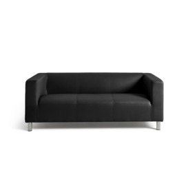 Argos Home Moda Leather 3 Seater Sofa - Black - thumbnail 1