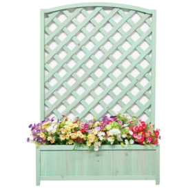 Large Wooden Lattice Planter - Green