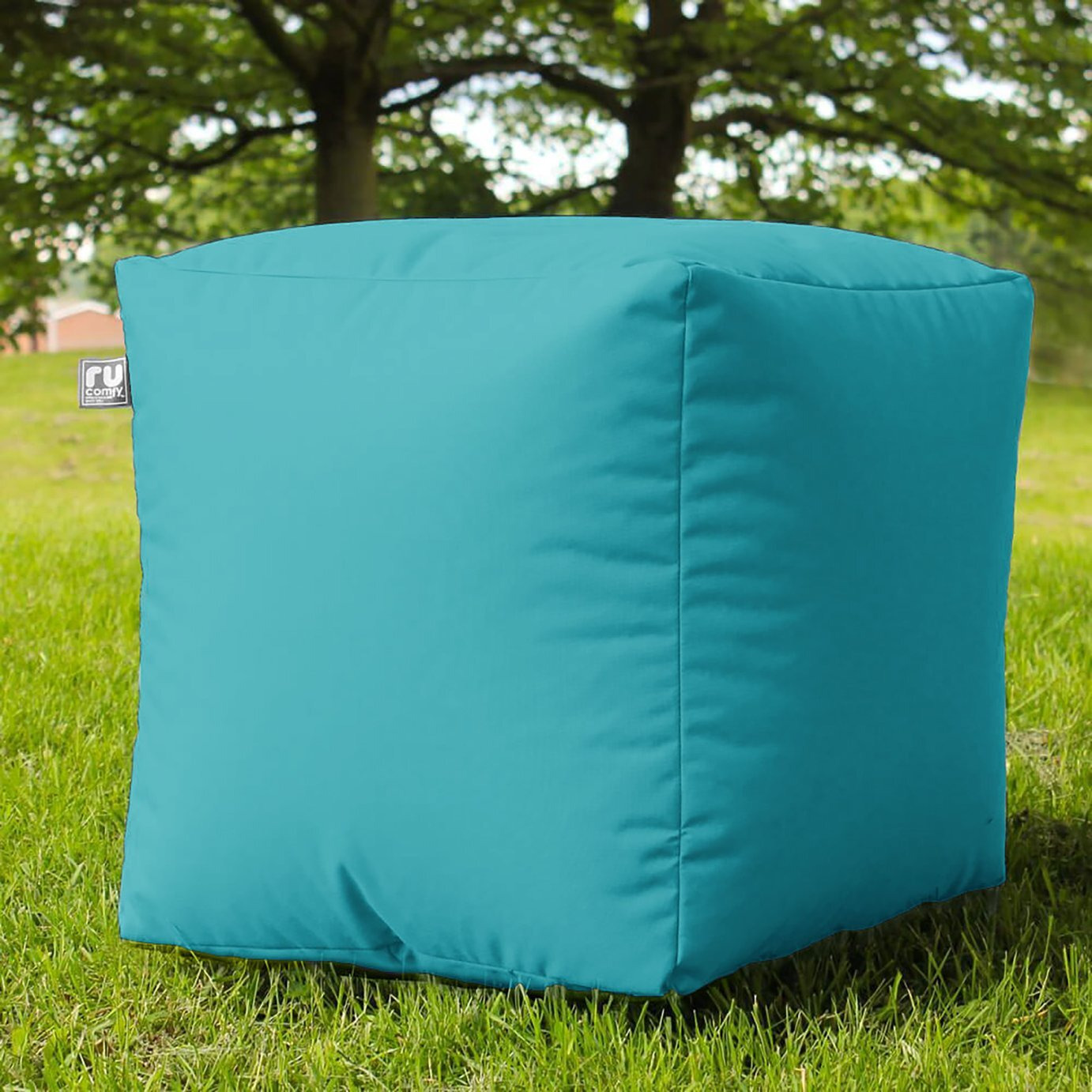 rucomfy Indoor Outdoor Cube Bean Bag - Turquoise - image 1
