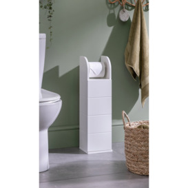 Habitat Tidy Cupboard with Toilet Roll Holder - White - thumbnail 2