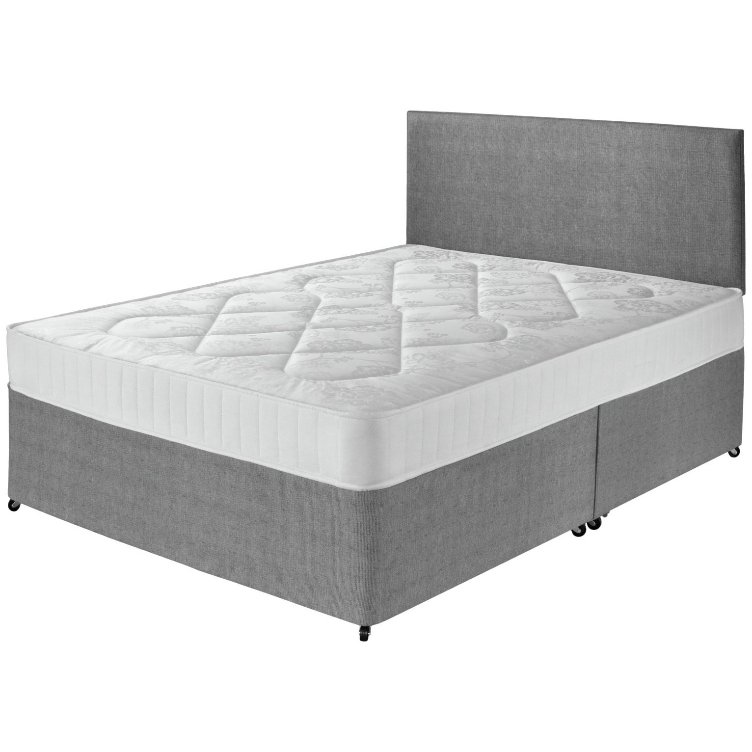 Argos Home Elmdon Comfort Small Double Divan Bed - Grey - image 1