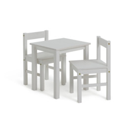 Argos Home Kids Scandinavia Wood Table & 2 Chairs - White - thumbnail 2