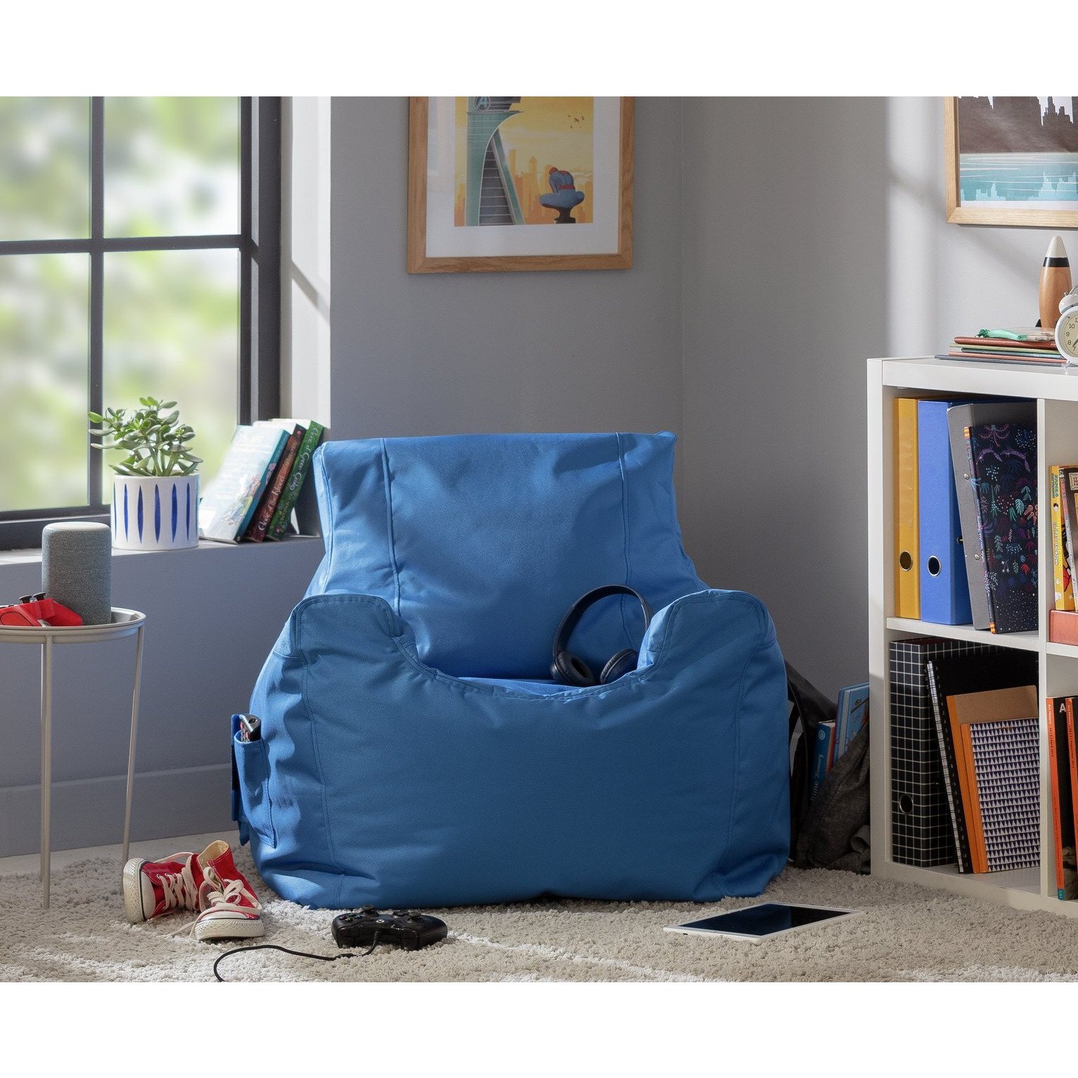 Kaikoo Large Blue Teenager Bean Bag Chair - image 1