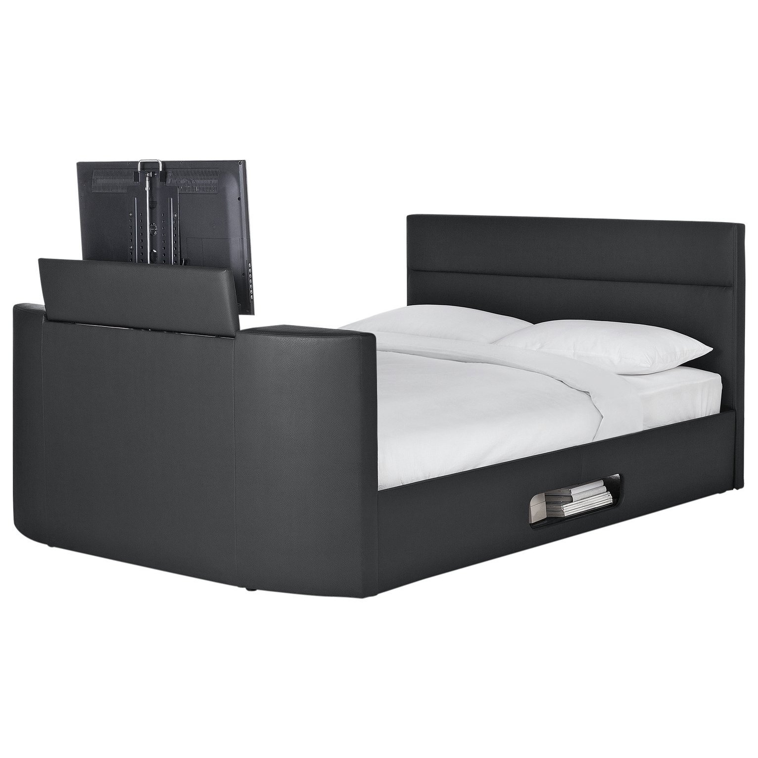 Argos Home Gemini Double TV Bed Frame - Black - image 1