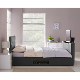 Argos Home Gemini Kingsize TV Bed Frame - Black - thumbnail 2