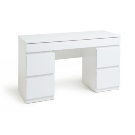 Habitat Jenson 6 Drawer Dressing Table Desk - White Gloss - thumbnail 1