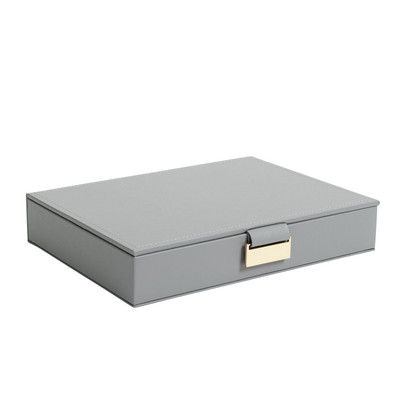 Argos Home Grey Faux Leather Mini Lift Top Jewellery Box - image 1