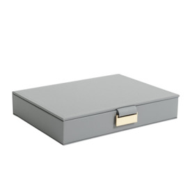 Argos Home Grey Faux Leather Mini Lift Top Jewellery Box - thumbnail 1