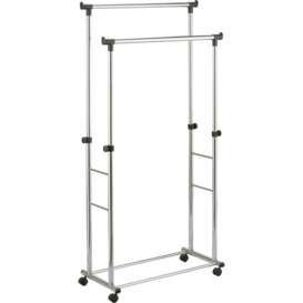 Argos Home Heavy Duty Double Clothes Rail - Black & Chrome