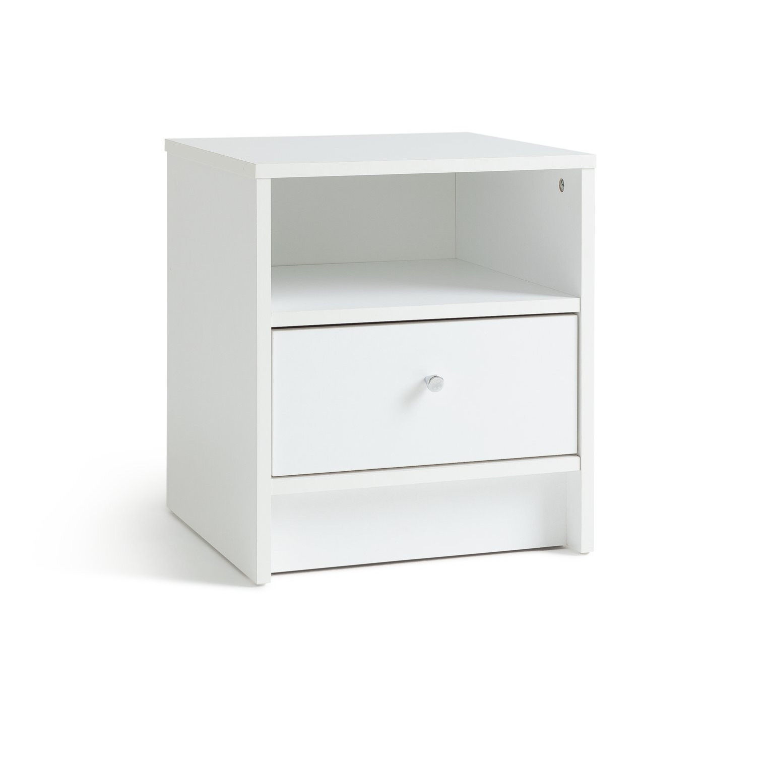 Argos Home Malibu 1 Drawer Bedside Table - White - image 1