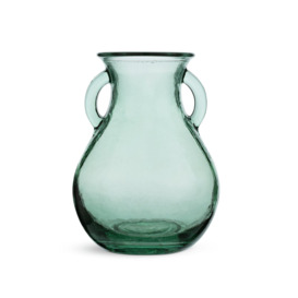 Habitat Small Handled Glass Vase - Green - thumbnail 1