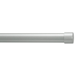 Argos Home Extendable Metal Silver Curtain Pole - 210cm - thumbnail 1