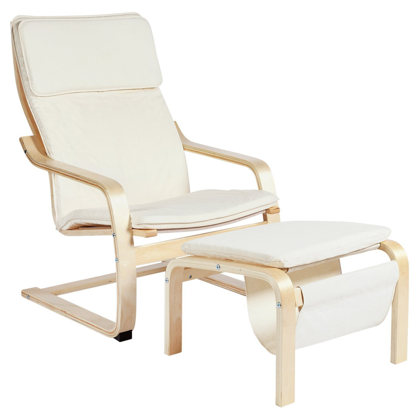 Argos Home Bentwood Chair with Footstool - Natural - image 1
