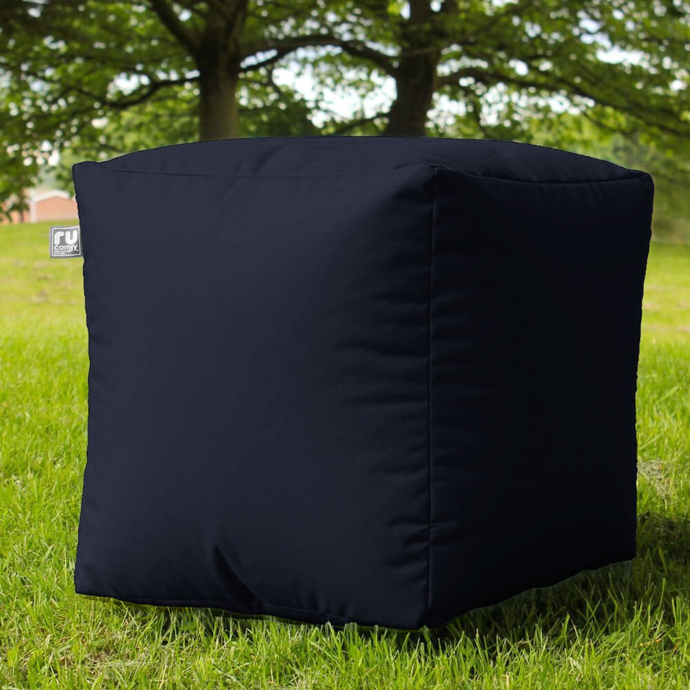 rucomfy Indoor Outdoor Cube Bean Bag - Navy - image 1
