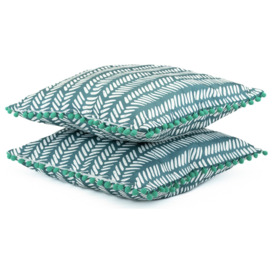 Streetwize Teal Fern Outdoor Cushions - Pack of 4 - thumbnail 2