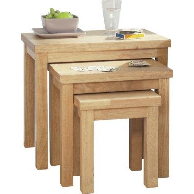 Argos Home Gloucester Nest of 3 Solid Wood Tables - Natural - image 1