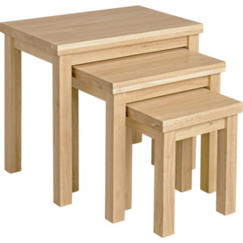Argos Home Gloucester Nest of 3 Solid Wood Tables - Natural - thumbnail 2
