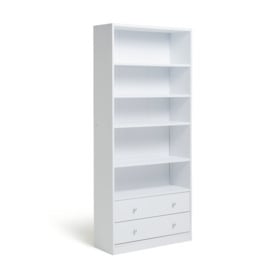 Argos Home Maine 2 Drawer Bookcase - White - thumbnail 1