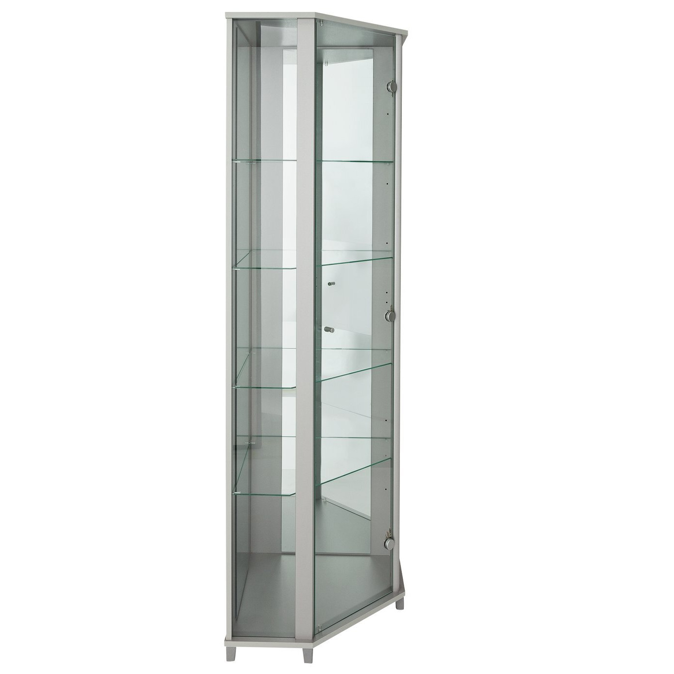 Argos Home 1 Glass Dr Corner Display Cabinet - Silver Effect - image 1