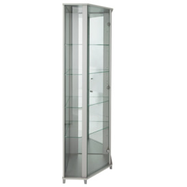 Argos Home 1 Glass Dr Corner Display Cabinet - Silver Effect