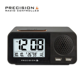 Precision Radio Controlled USB Dual Alarm Clock - thumbnail 1