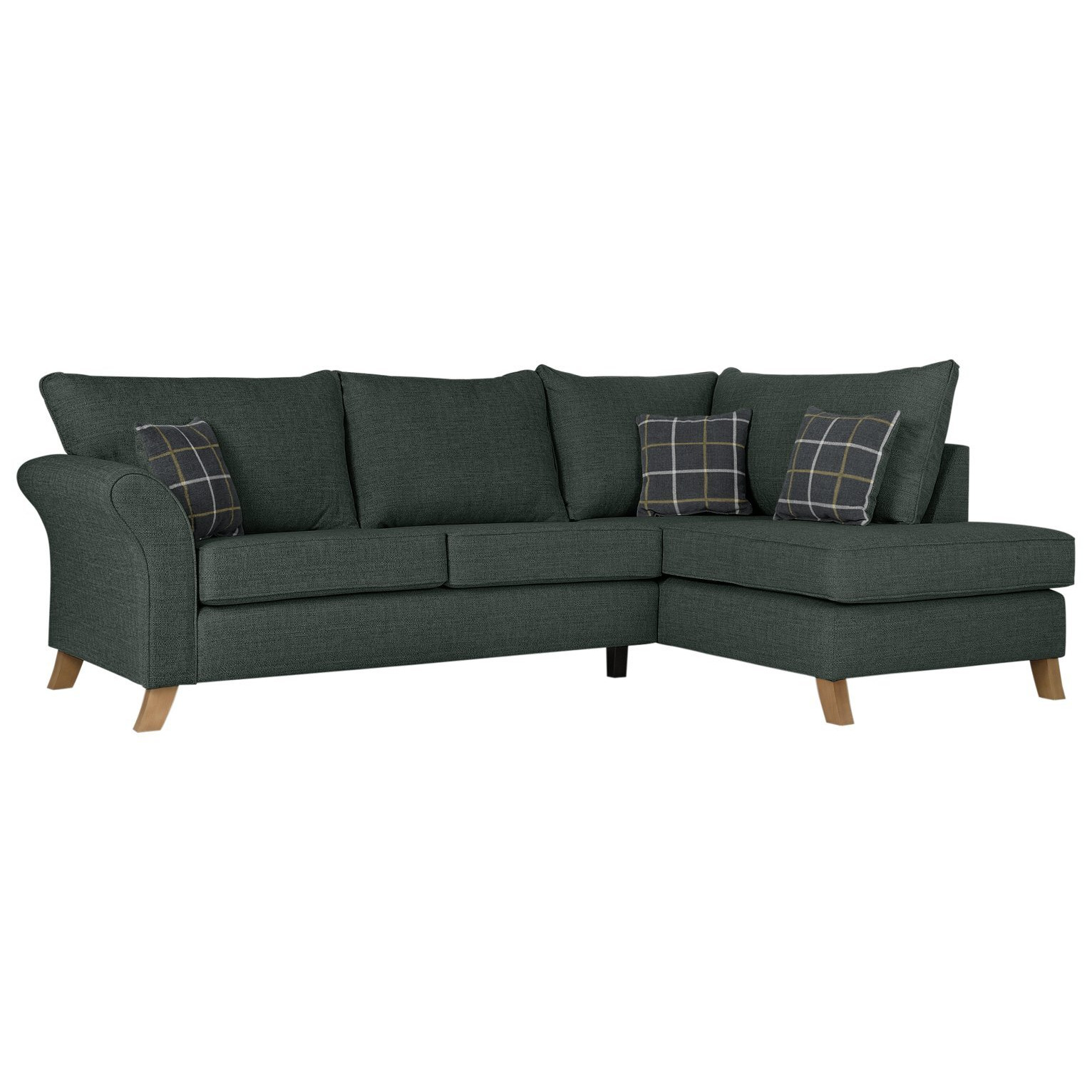Argos Home Kayla Right Corner Fabric Sofa - Charcoal