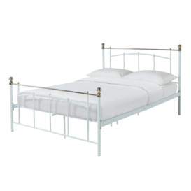 Argos Home Yani Double Metal Bed Frame - White - thumbnail 1