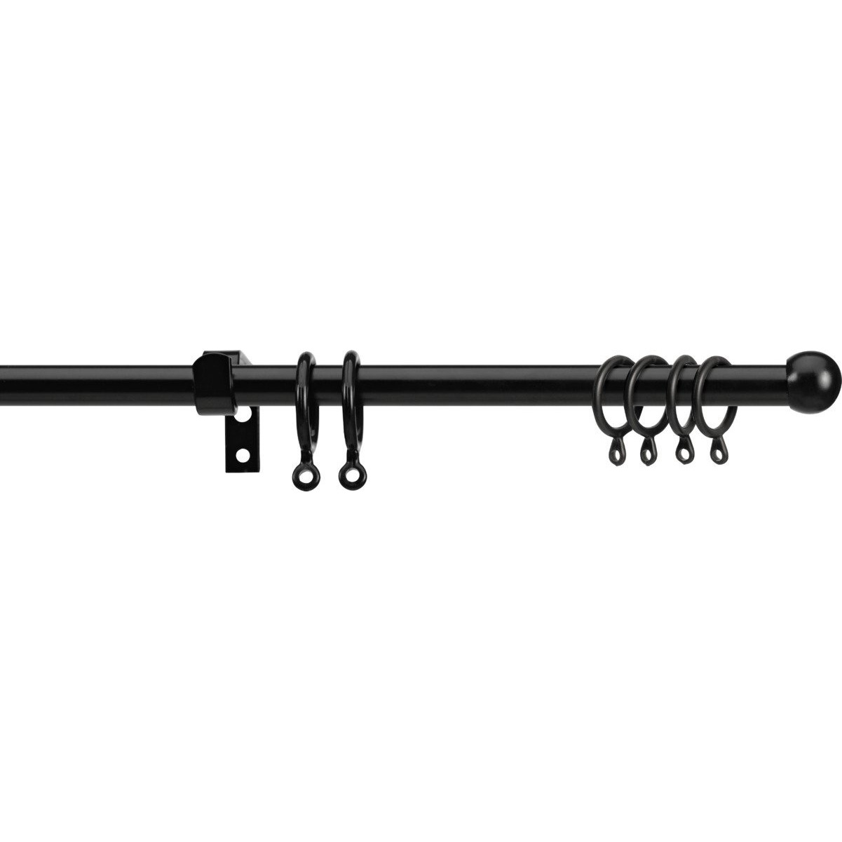 Argos Home Extendable Metal Curtain Pole - Black - image 1
