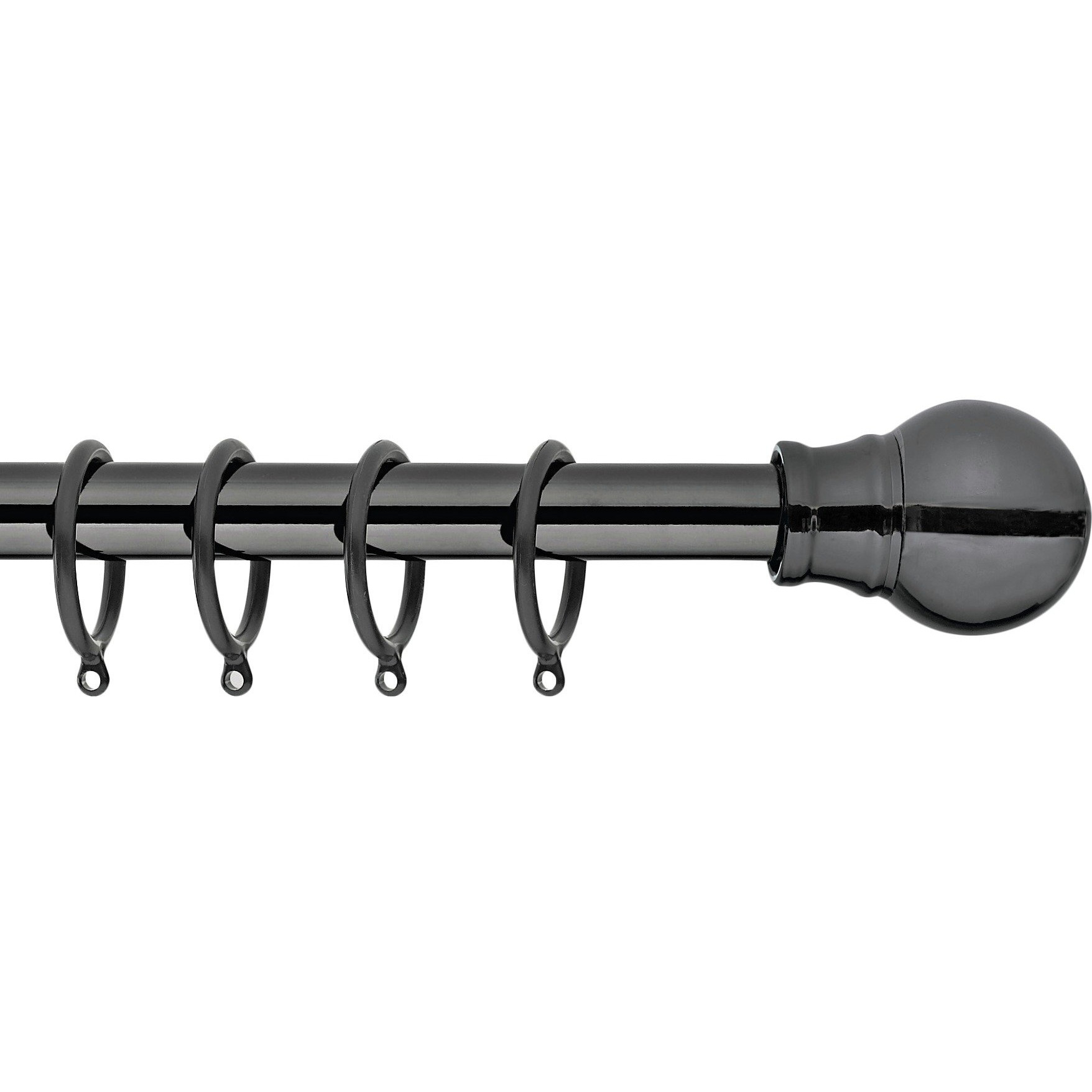 Argos Home Extendable Metal Ball Curtain Pole - Black Nickel - image 1