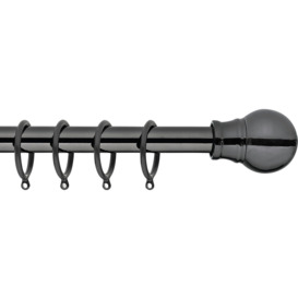 Argos Home Extendable Metal Ball Curtain Pole - Black Nickel - thumbnail 1