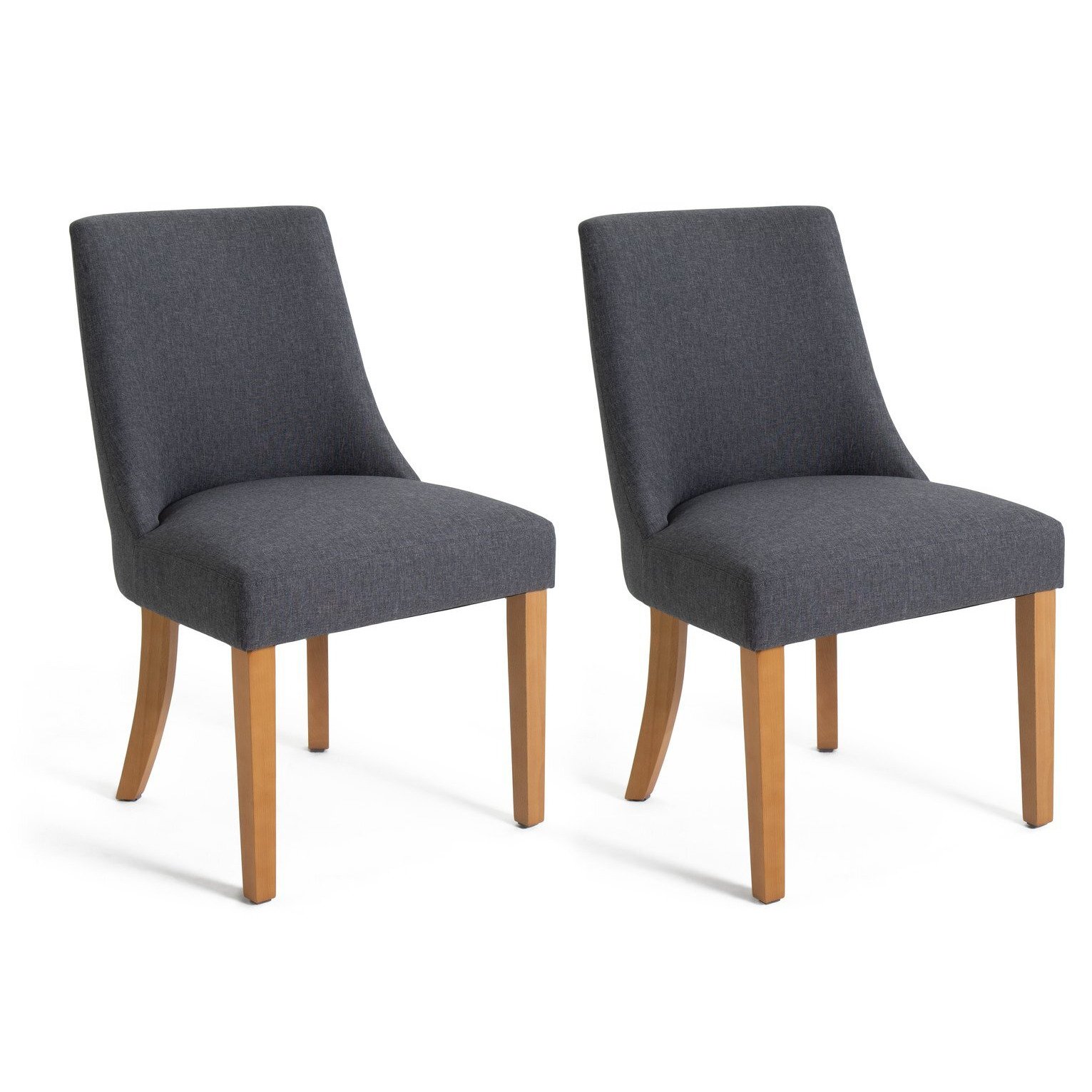 Habitat Alec Pair of Fabric Dining Chair - Charcoal - image 1